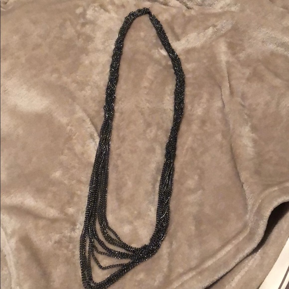 Dark grey metal long necklace - Picture 1 of 3